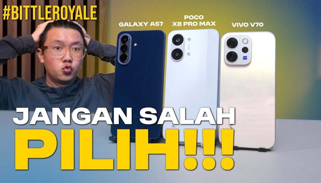 Samsung Galaxy A57 vs POCO X8 Pro Max vs Vivo V70: Battle HP Rp7-8 Juta
